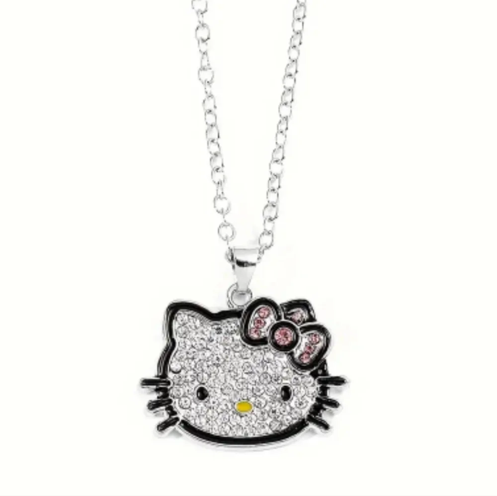 Hello Kitty Crystal Rhinestone Pendant Necklace